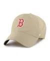 47 Brand Men's Khaki Boston Red Sox Performance Clean Up Adjustable Hat