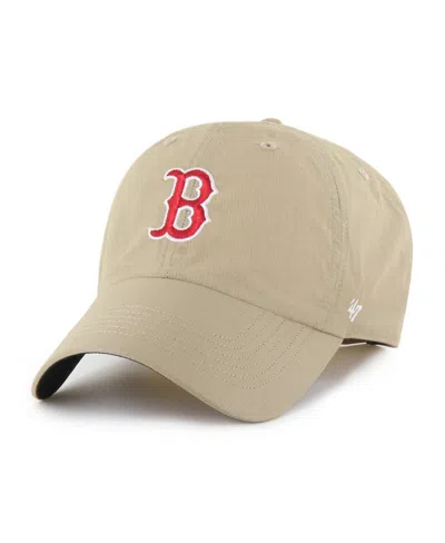 47 Brand Men's Khaki Boston Red Sox Performance Clean Up Adjustable Hat In Brown
