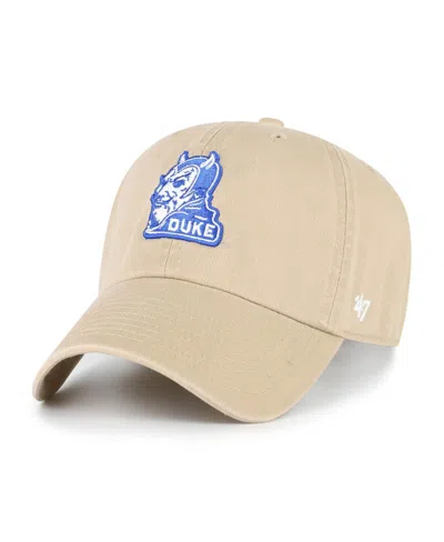 47 Brand Men's Khaki Duke Blue Devils Vault Clean Up Adjustable Hat In Brown
