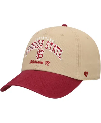 47 Brand Men's Khaki Florida State Seminoles Local Clean Up Adjustable Hat