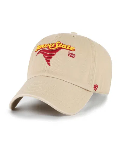 47 Brand Men's Khaki Iowa State Cyclones Vault Clean Up Adjustable Hat In Brown