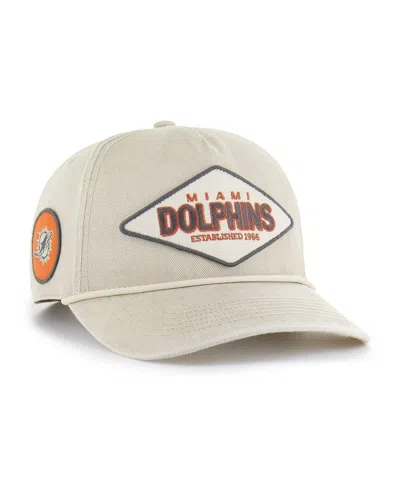 47 Brand Men's Khaki Miami Dolphins Cairn Hitch Adjustable Hat In Brown