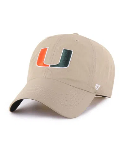 47 Brand Men's Khaki Miami Hurricanes Clean Up Brrr Adjustable Hat