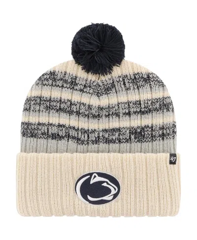 47 Brand Men's Khaki Penn State Nittany Lions Tavern Cuffed Knit Hat With Pom