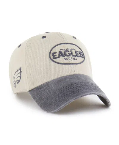 47 Brand Men's Khaki Philadelphia Eagles Breaking Trail Clean Up Adjustable Hat In Brown