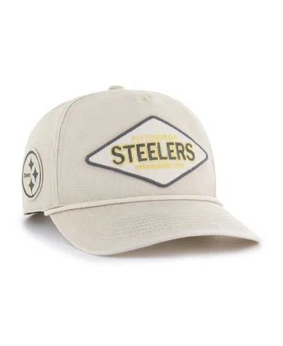 47 Brand Men's Khaki Pittsburgh Steelers Cairn Hitch Adjustable Hat In Gray