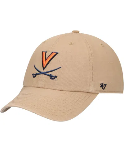 47 Brand Men's Khaki Virginia Cavaliers Clean Up Adjustable Hat In Brown