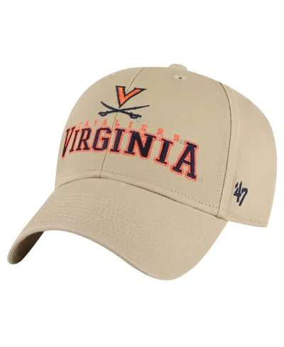 47 Brand Men's Khaki Virginia Cavaliers Powell Mvp Adjustable Hat In Brown