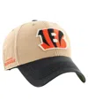 47 Brand Men's Khaki/black Cincinnati Bengals Dusted Sedgwick Mvp Adjustable Hat In Khaki,black