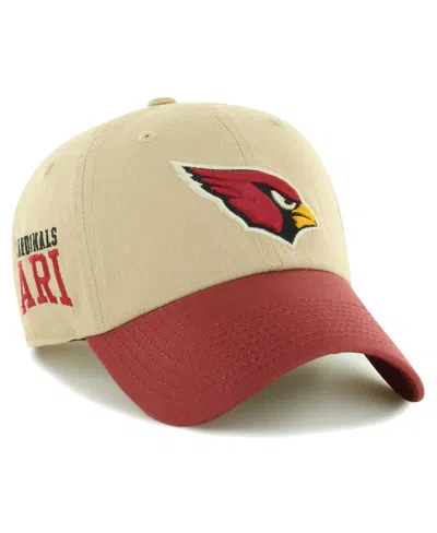 47 Brand Men's Khaki/cardinal Arizona Cardinals Ashford Clean Up Adjustable Hat In Neutral
