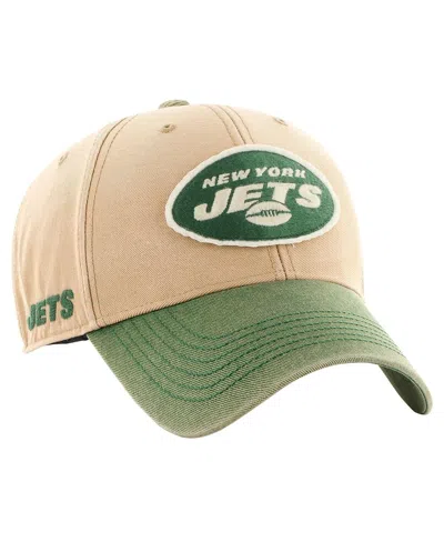 47 Brand Men's Khaki/green New York Jets Dusted Sedgwick Mvp Adjustable Hat In Neutral