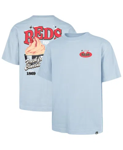47 Brand Men's Light Blue Cincinnati Reds Ice Cream Parlor Foundation T-shirt