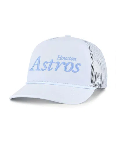 47 Brand Men's Light Blue Houston Astros Foundation Script Hitch Adjustable Trucker Hat