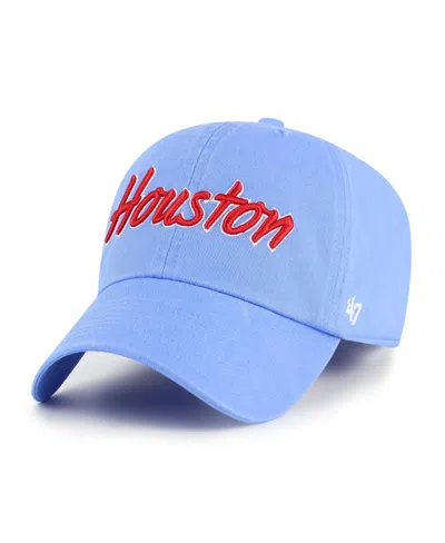 47 Brand Men's Light Blue Houston Cougars Script Clean Up Adjustable Hat