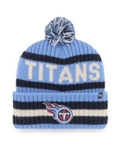 47 BRAND MEN'S LIGHT BLUE TENNESSEE TITANS BERING CUFFED KNIT HAT WITH POM