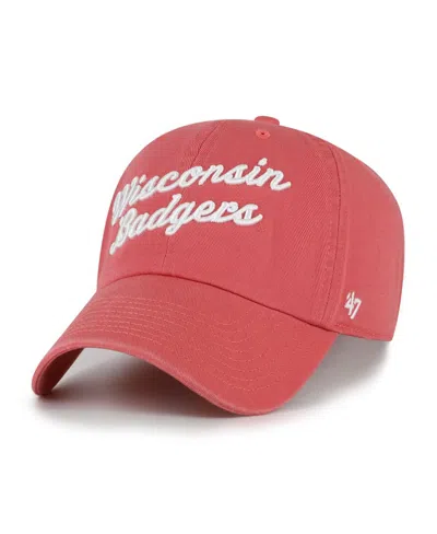 47 Brand Men's Light Red Wisconsin Badgers Vault Clean Up Adjustable Hat
