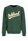 47 Brand Men's Lightweight Crewneck Sweatshirt Mlb Imprint Helix Crew Sweatshirt Oakath Dark Green In Green