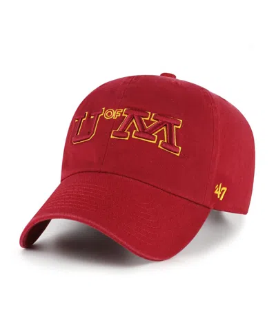 47 Brand Men's Maroon Minnesota Golden Gophers Vault Clean Up Adjustable Hat In Burgundy