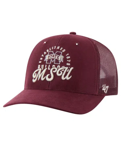 47 Brand Men's Maroon Mississippi State Bulldogs Pitstop Trucker Adjustable Hat