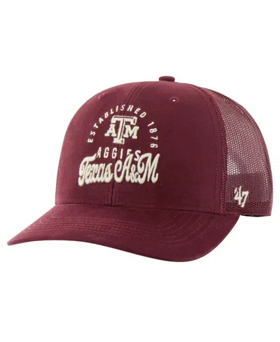 47 Brand Men's Maroon Texas A & M Aggies Pitstop Trucker Adjustable Hat In Red