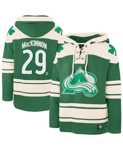 47 Brand Men's Nathan Mackinnon Kelly Green Colorado Avalanche St. Patrick's Day Player Name Number Lacer Pul