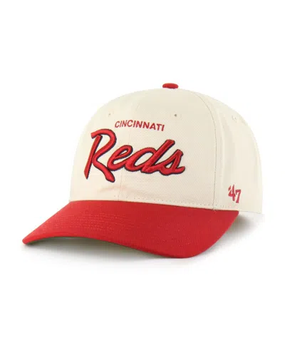 47 Brand Men's Natural Cincinnati Reds Crosstown Franchise Fitted Hat