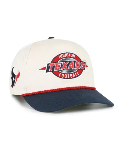 47 Brand Men's Natural Houston Texans Frame Out Two Tone Hitch Adjustable Hat In White