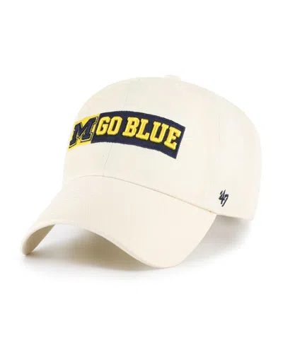 47 Brand Men's Natural Michigan Wolverines Clean Up Adjustable Hat In Brown