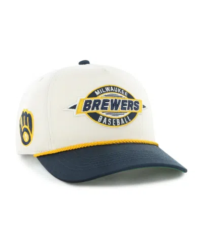 47 Brand Men's Natural Milwaukee Brewers Frame Out Hitch Adjustable Hat In Blue