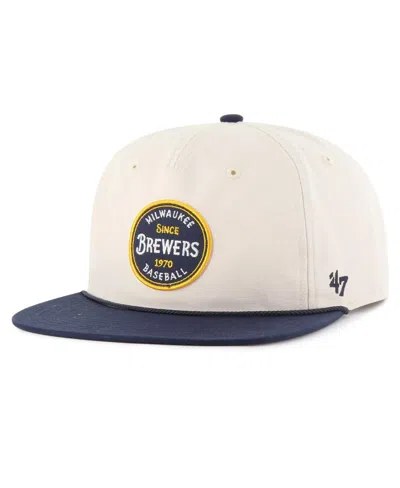 47 Brand Men's Natural Milwaukee Brewers Payson Captain Adjustable Hat In Brown