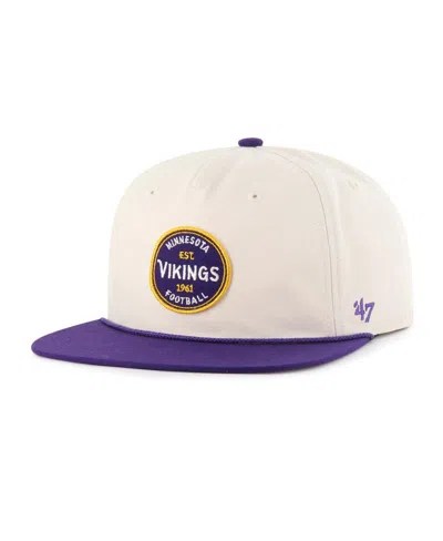 47 Brand Men's Natural Minnesota Vikings Payson Captain Adjustable Hat In White