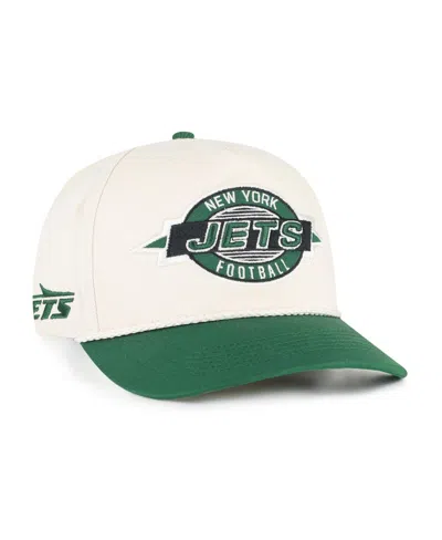 47 Brand Men's Natural New York Jets Frame Out Two Tone Hitch Adjustable Hat In White