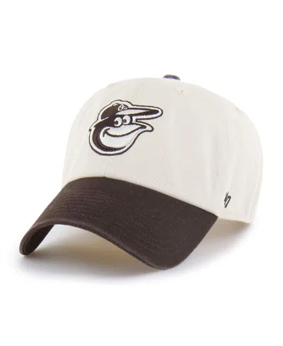 47 Brand Men's Natural/brown Baltimore Orioles Two-tone Fashion Clean Up Adjustable Hat
