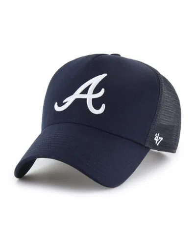47 Brand Men's Navy Atlanta Braves Ballpark Offside Adjustable Trucker Hat In Blue