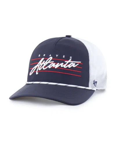 47 Brand Men's Navy Atlanta Braves Brrr Downburst Mesh Hitch Adjustable Hat In Blue