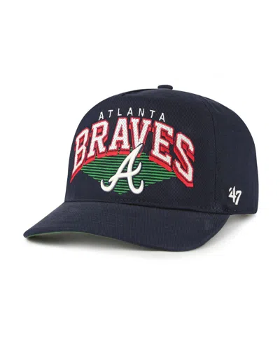 47 Brand Men's Navy Atlanta Braves Pomona Hitch Adjustable Hat In Blue