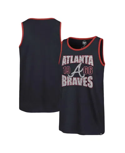 47 Brand Men's Navy Atlanta Braves Upload Franklin Tank Top In Black