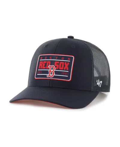 47 Brand Men's Navy Boston Red Sox Hardline Trucker Adjustable Hat In Blue
