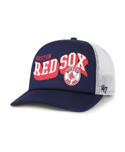 47 Brand Men's Navy Boston Red Sox Meander Foam Trucker Snapback Hat In Blue