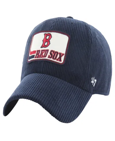 47 Brand Men's Navy Boston Red Sox Wax Pack Collection Corduroy Clean Up Adjustable Hat In Blue