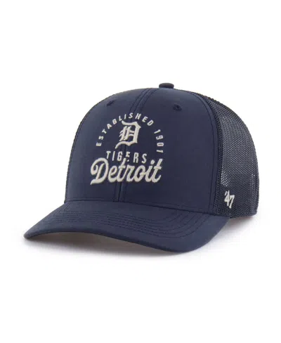 47 Brand Men's Navy Detroit Tigers Pitstop Trucker Adjustable Hat In Blue