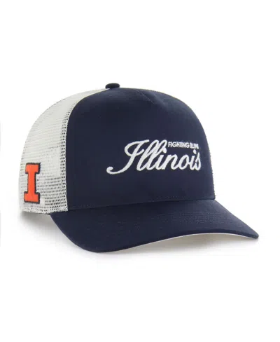 47 Brand Men's Navy Illinois Fighting Illini Contemporary Basics Foundation Trucker Hitch Adjustable Hat In Blue