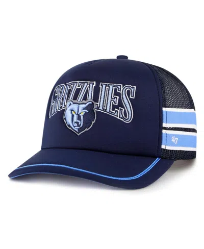 47 Brand Men's Navy Memphis Grizzlies Sidebrand Stripes Trucker Adjustable Hat