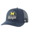 47 Brand Men's Navy Michigan Wolverines Pitstop Trucker Adjustable Hat In Navy