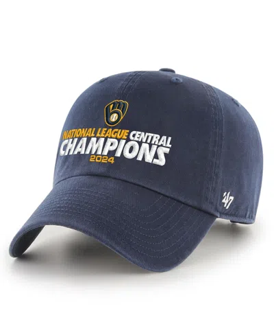 47 Brand Men's Navy Milwaukee Brewers 2024 Nl Central Division Champions Clean Up Adjustable Hat