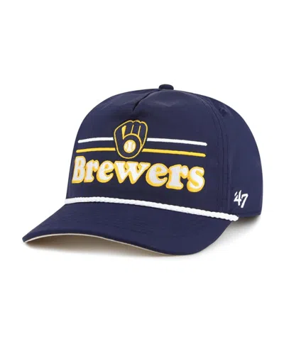 47 Brand Men's Navy Milwaukee Brewers Campscape Hitch Adjustable Hat