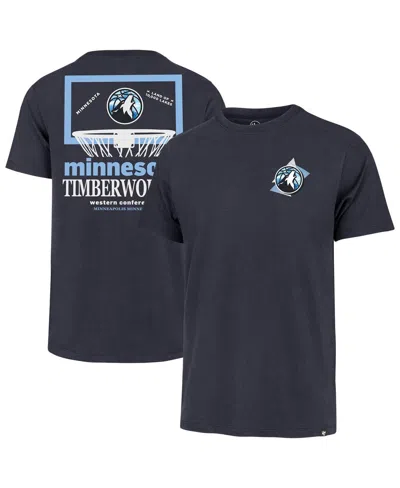 47 Brand Men's Navy Minnesota Timberwolves City Edition Backboard T-shirt In Black