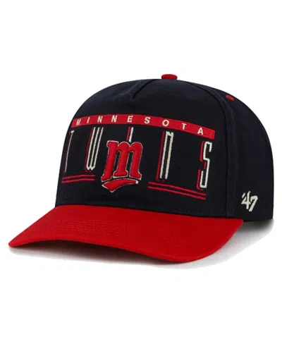 47 Brand Men's Navy Minnesota Twins Double Headed Baseline Hitch Adjustable Hat In Blue