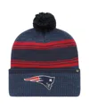 47 Brand Men's Navy New England Patriots Fadeout Cuffed Knit Hat With Pom In Navy