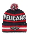 47 Brand Men's Navy New Orleans Pelicans Bering Cuffed Knit Hat With Pom In Navy